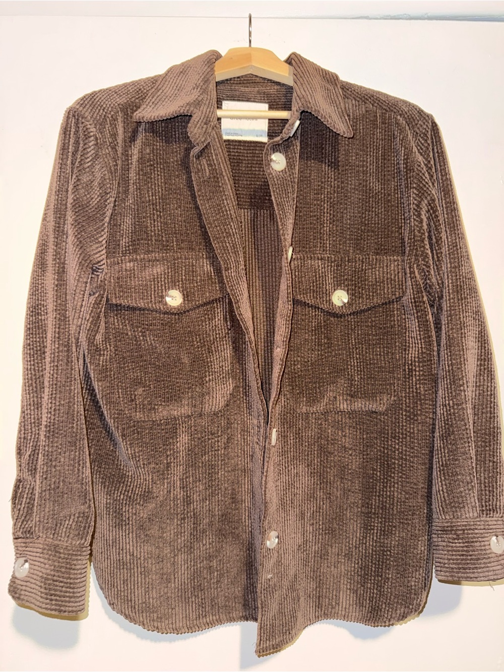 Men’s Brown Corduroy Oversized Shirt Jacket